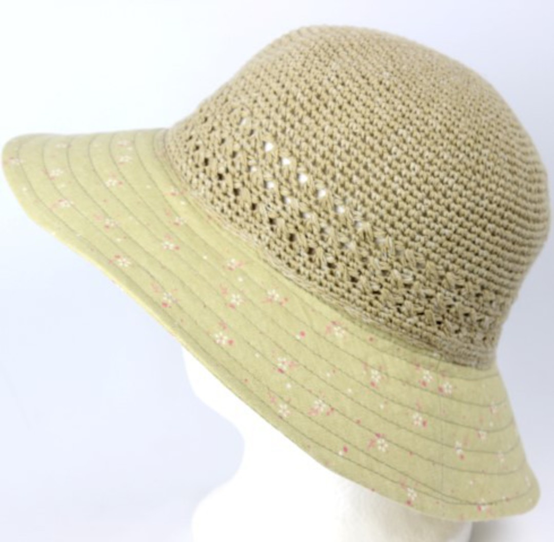 Cotton floral hat light green Style: HS/9082 image 0